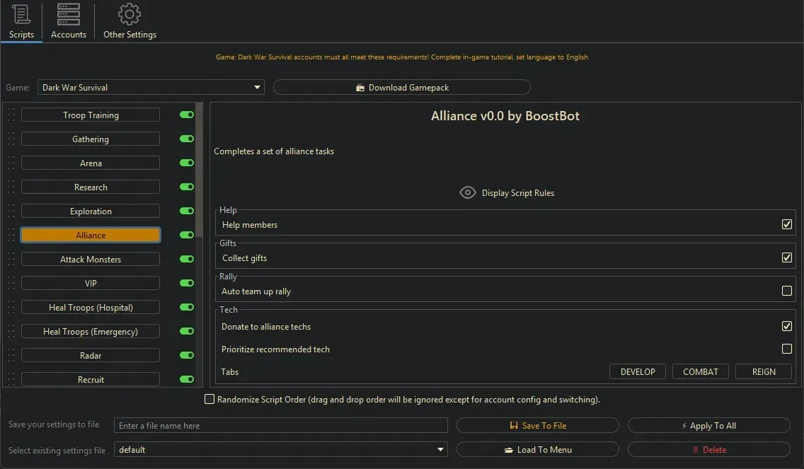 Dark War Survival Bot - Alliance