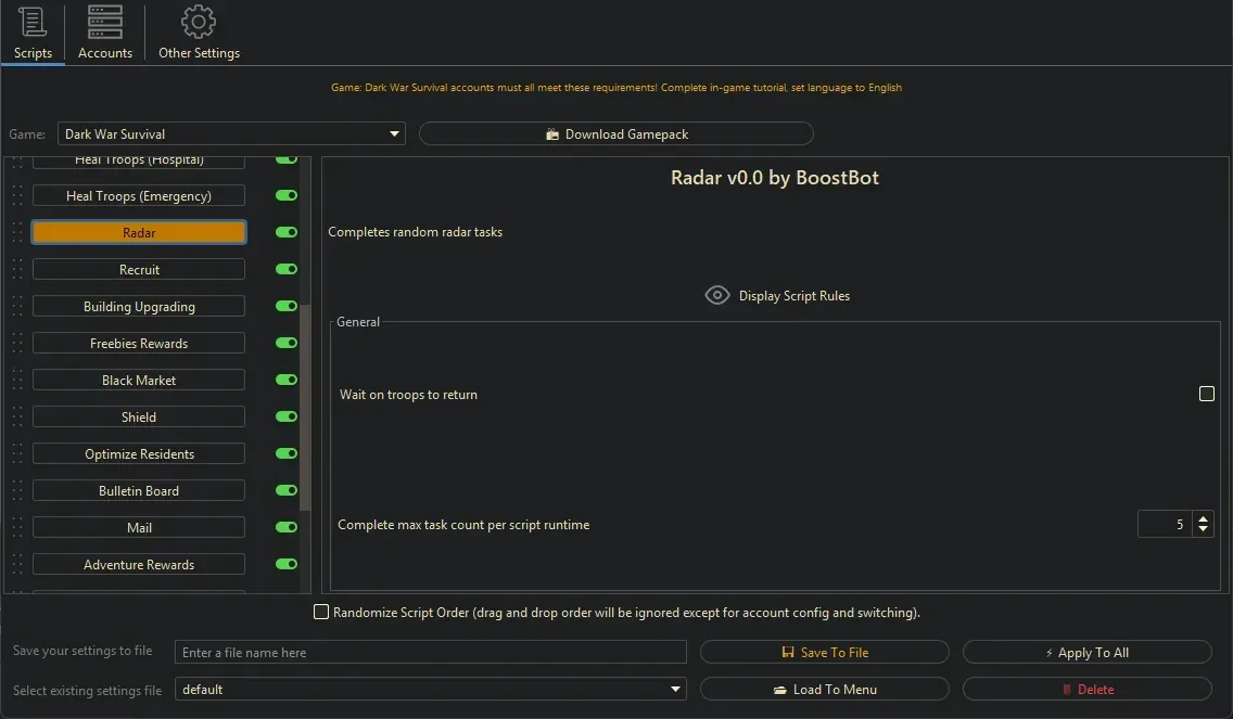 Dark War Survival Bot - Recruit