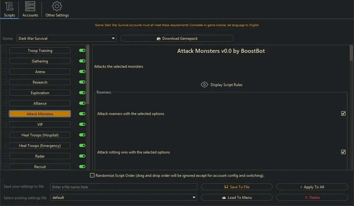 Dark War Survival Bot - Use Items